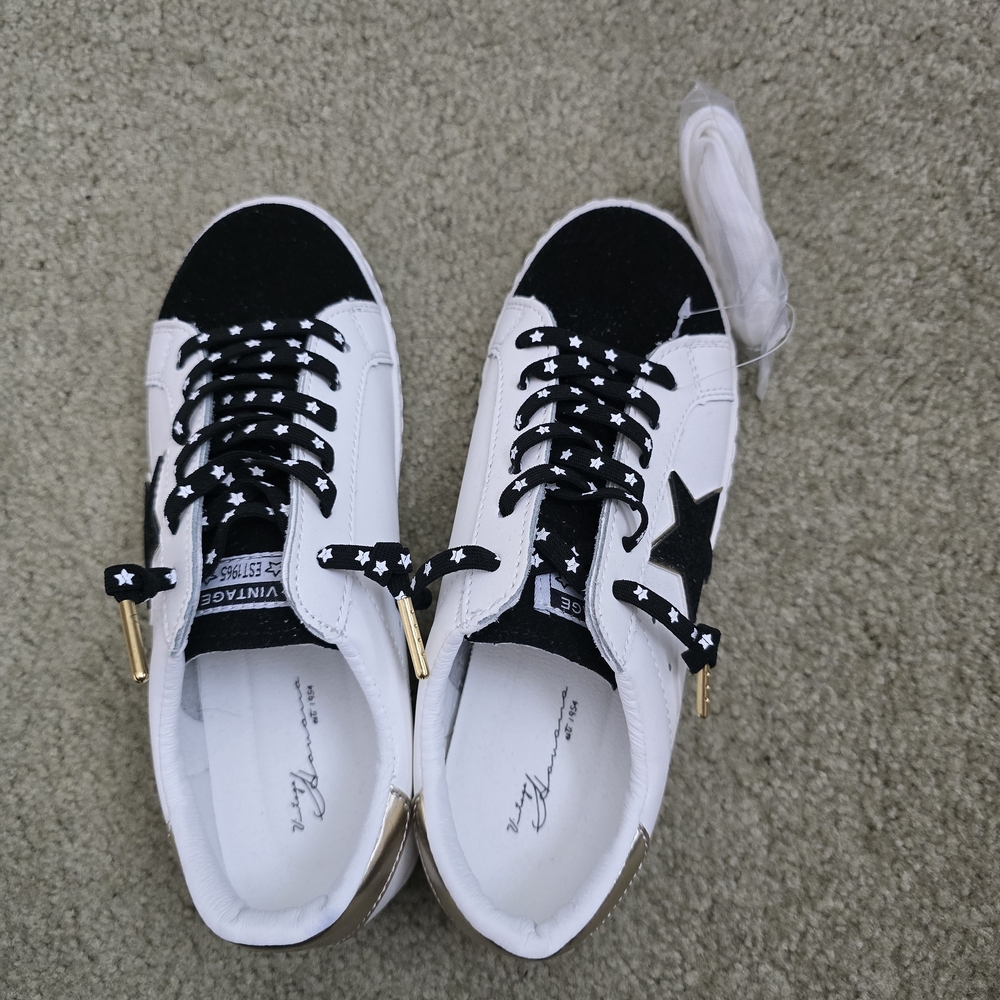 Black and White Star Sneakers